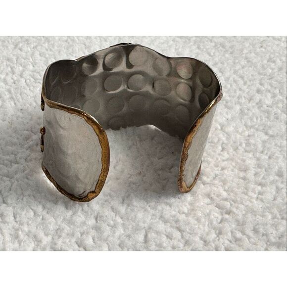 Mixed Metal Lapis Lazuli Cuff Bracelet - Picture 5 of 9